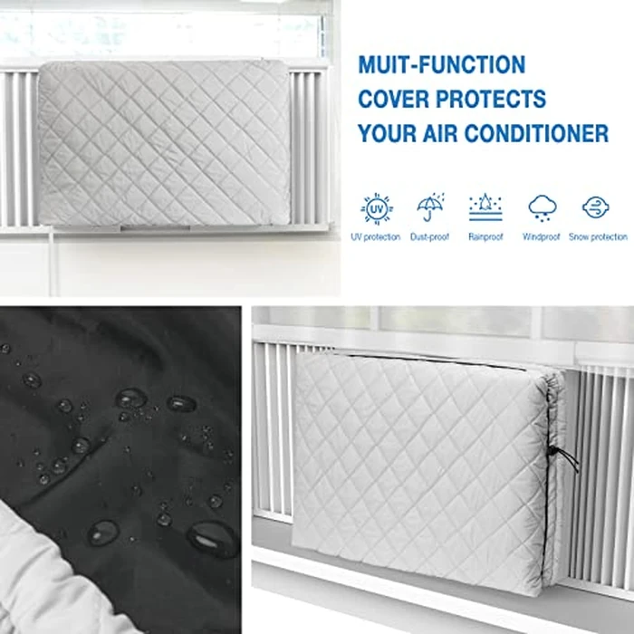 HOXHA 2 Pack Window Air Conditioner Cover, Indoor and Outdoor AC Unit Covers, Size M (6000BTU-8000BTU) and Size L (10000BTU-12000BTU), Waterproof, Polyester by HOXHA - Image 7