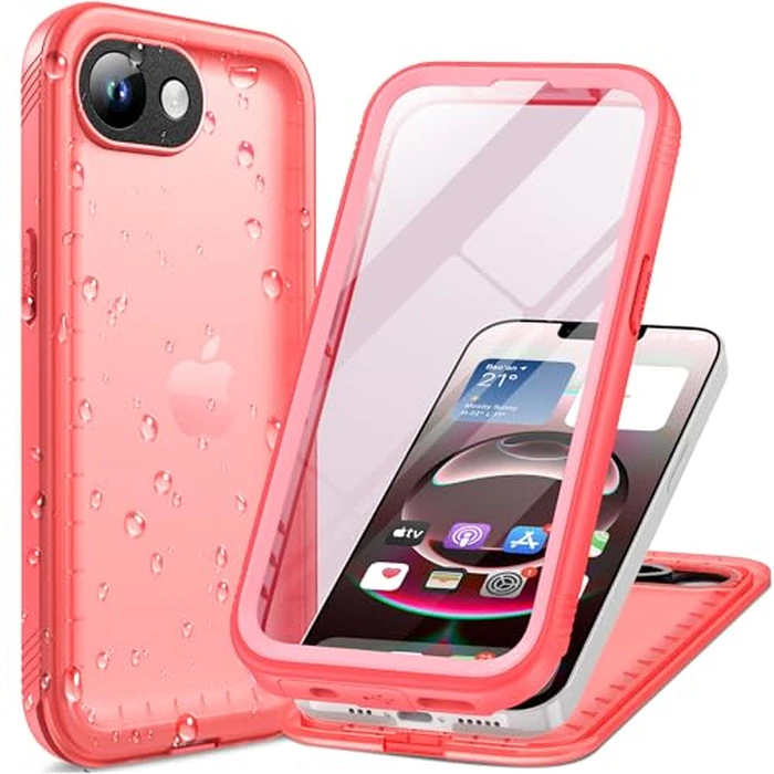 Cozycase Girls Womens Ladies Case for iPhone 16e/iPhone 17e Waterproof Impact Smash Dust Shock Proof Indestructible 16/17 e Around Enclosed Underwater Swimming Case with Lanyard Strap Frosted Pink by Cozycase - Used - Acceptable condition