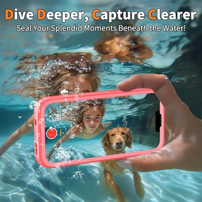 Cozycase Girls Womens Ladies Case for iPhone 16e/iPhone 17e Waterproof Impact Smash Dust Shock Proof Indestructible 16/17 e Around Enclosed Underwater Swimming Case with Lanyard Strap Frosted Pink by Cozycase - Image 8