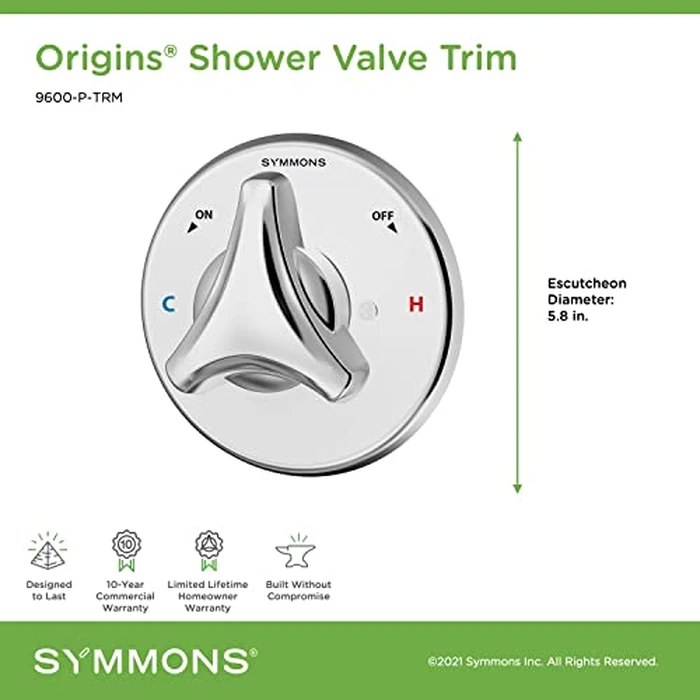 Symmons 9600-P-TRM Origins Shower Valve Trim in Polished Chrome (Valve Not Included) by Symmons - Image 2