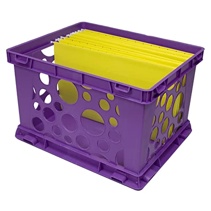 Storex Large File Storage Crate, 17.25 x 10.5 x 14.25 Inches, Classroom Purple (61464A03C) by Storex - Image 3