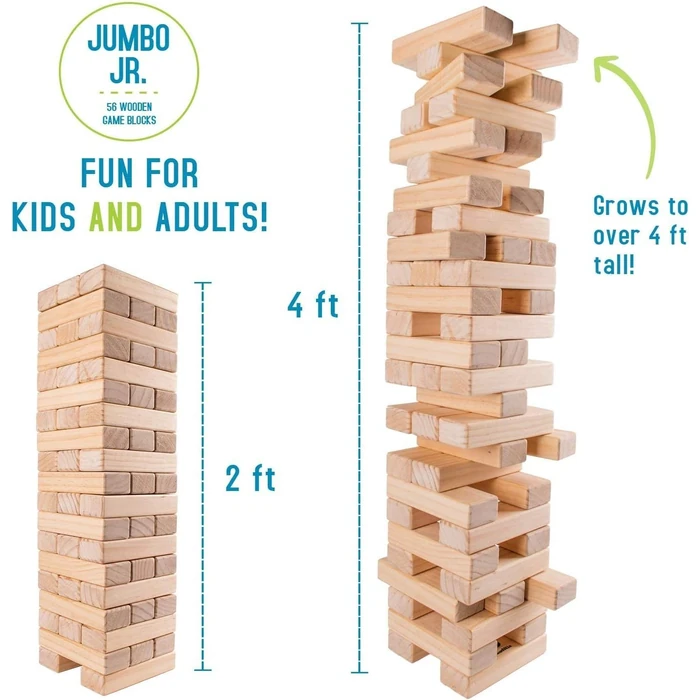 Giantville Giant Tumbling Timber Toy Pine Wood Life-Size Blocks Tower (56-Blocks) - Wood by Giantville - Image 2