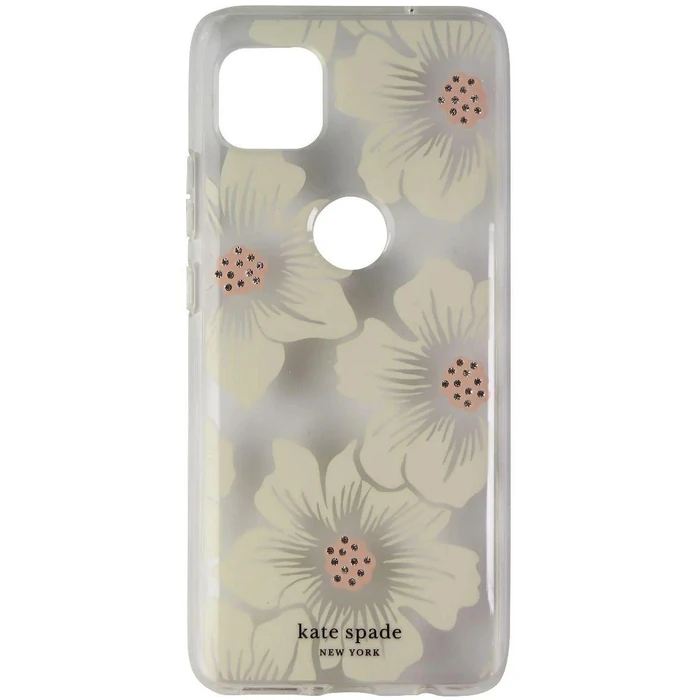 Kate Spade Hardshell Phone Case for Motorola One 5G Ace - Hollyhock Floral Clear by Kate Spade - Image 4