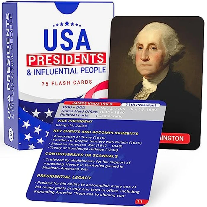 USA Presidents & Influential People Flash Cards - 75 Cards for Learning U.S. History & Civics - Educational Study Tool for Students, Teachers & Homeschool - Briston American History Edition by Briston - Used - Very Good condition