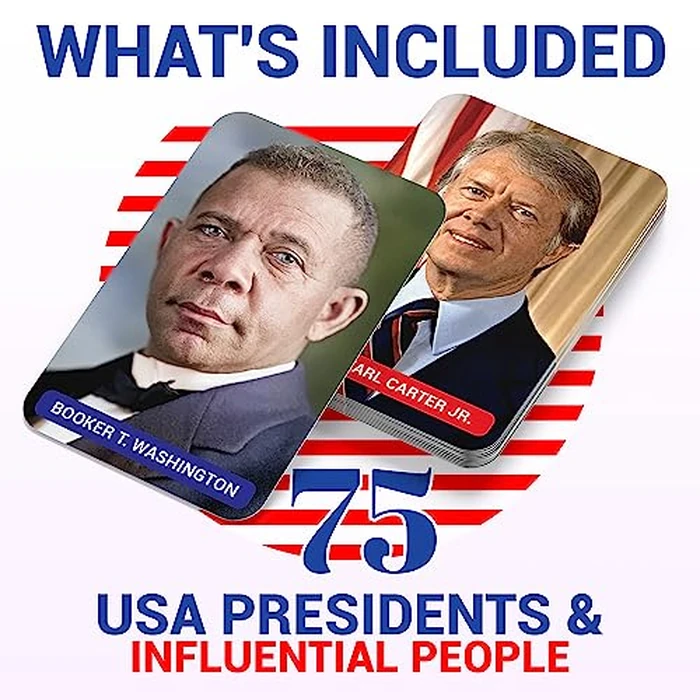 USA Presidents & Influential People Flash Cards - 75 Cards for Learning U.S. History & Civics - Educational Study Tool for Students, Teachers & Homeschool - Briston American History Edition by Briston - Image 2