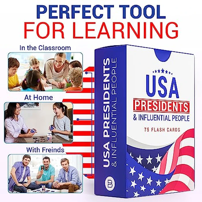 USA Presidents & Influential People Flash Cards - 75 Cards for Learning U.S. History & Civics - Educational Study Tool for Students, Teachers & Homeschool - Briston American History Edition by Briston - Image 5