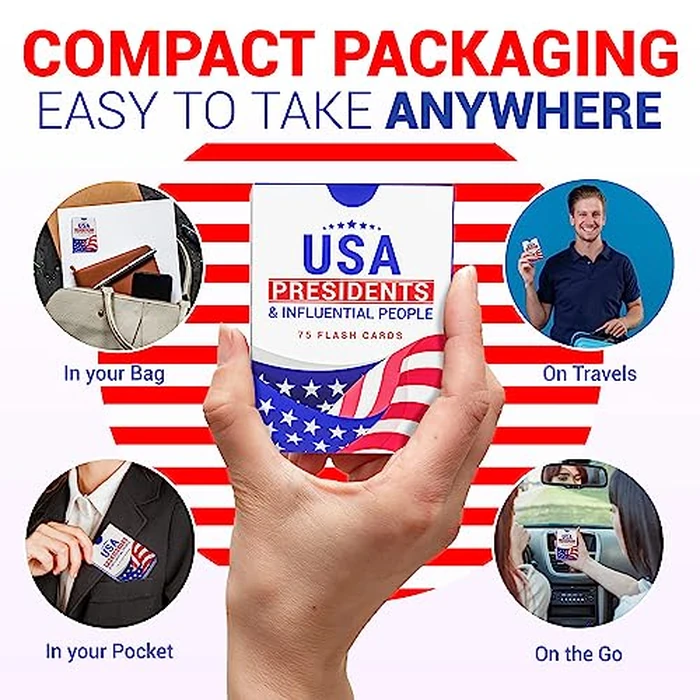USA Presidents & Influential People Flash Cards - 75 Cards for Learning U.S. History & Civics - Educational Study Tool for Students, Teachers & Homeschool - Briston American History Edition by Briston - Image 6