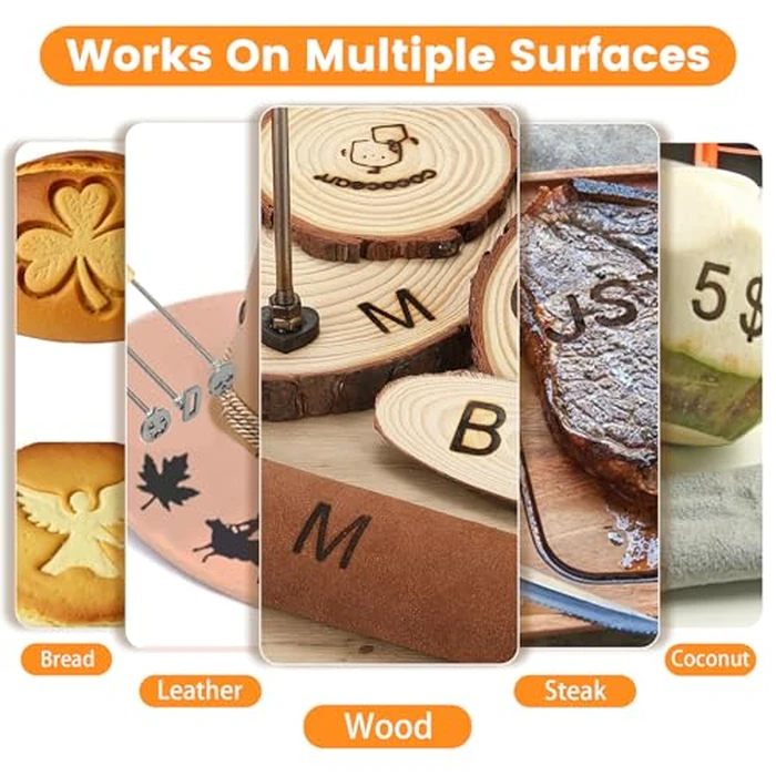 80 Pcs Stainless Steel Branding Iron Kit - Custom Branding Iron for Wood with A-Z Letters & Numbers, Mini Wood Branding Iron Set, Personalized Branding Irons for Hats, Steak, Bread & DIY Crafts by Ritzephyria - Image 5