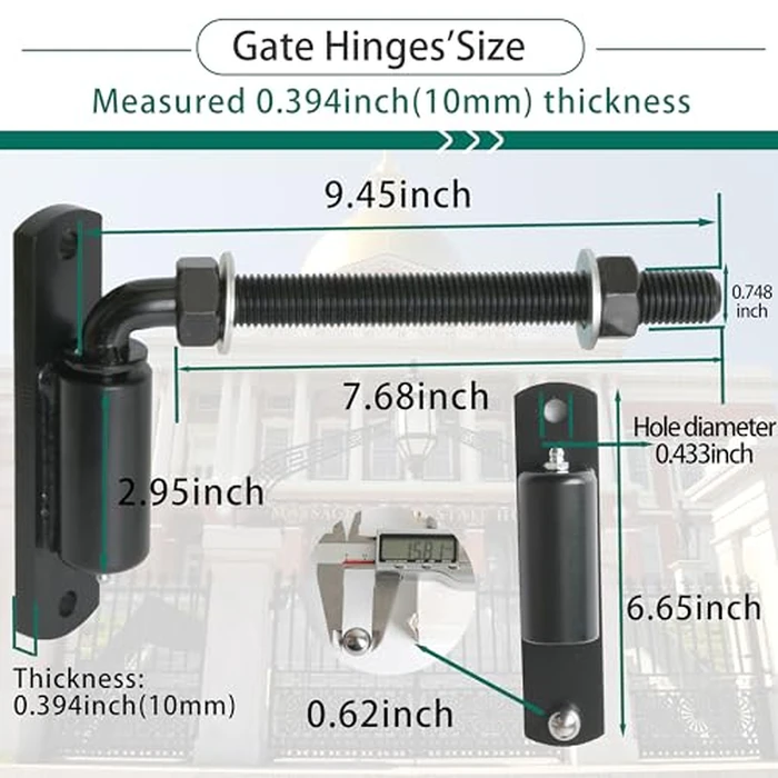 3/4" J Bolt Gate Hinge Heavy Duty Bolt Industrial for Large Heavy Driveway Gates Up to 440 Pounds,No Welding Lubricated Ball Bearing Hinge 2 Pcs by Riyhch - Image 3