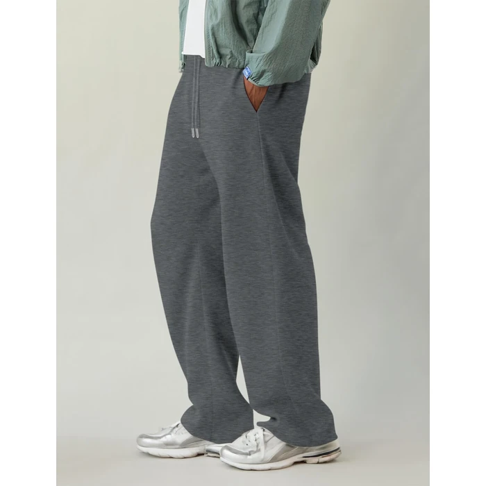 HeSaYep Men's Baggy Sweatpants Barrel Open Bottom Workout Fleece Sweat Pants Loose Casual Active Joggers Pants with Pockets Dark Grey L by HeSaYep - Image 4