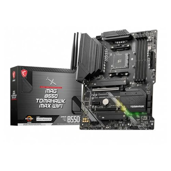 MSI MAG B550 Tomahawk MAX WiFi Gaming Motherboard (AMD Ryzen 5000 Series, AM4, DDR4, PCIe 4.0, SATA 6Gb/s, M.2, USB 3.2 Gen 2, HDMI/DP, Wi-Fi 6E, Bluetooth 5.2, 2.5Gbps LAN, ATX) by msi - Used - Acceptable condition - US$109.64