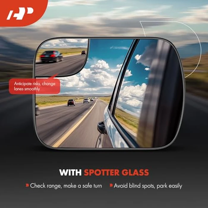 A-Premium Right Passenger Side Non-Heated Mirror Glass with Backing Plate - Compatible with Ford Escape 2013-2016, C-Max 2013-2018 - Exterior Side View Convex Mirror with Spotter Glass by A-premium - Image 5