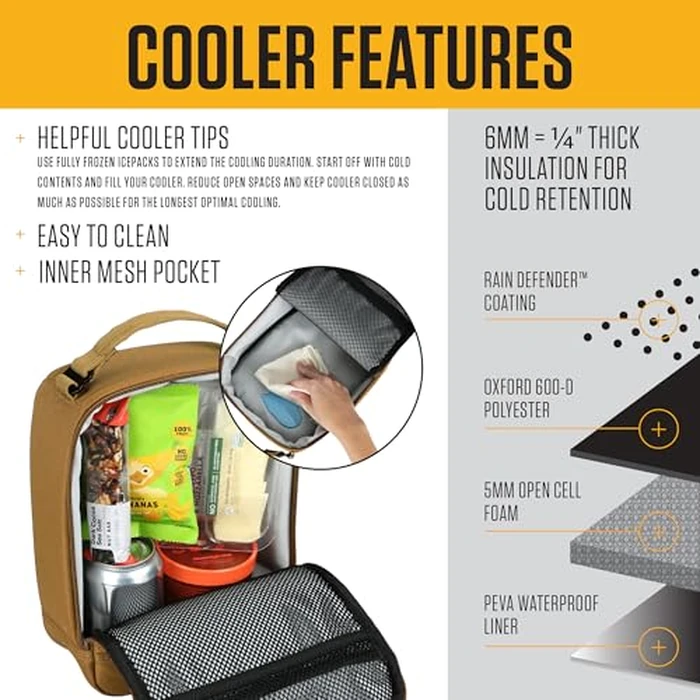Carhartt Insulated Lunch Cooler for Men and Women, Fully Insulated Lunch Pale for Work, Outdoor, and Everyday Use, Carhartt Brown by Carhartt - Image 3