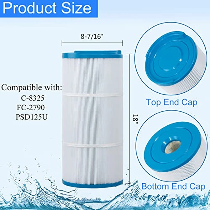 HANXER(R) C-8325 Spa Filter Cartridge Replacement for Sundance Spa Filter 6540-490, Filbur FC-2790, PSD125U, 817 0050, 03FIL1400, 81254, 125 Sq.Ft. Spa Hot Tub Filter, 1 Pack by HANXER - Image 2