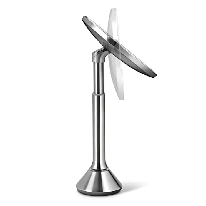 simplehuman 8" Round Sensor Makeup Mirror with Touch-Control Dual Light Settings, 5x Magnification, Rechargeable and Cordless, Brushed Stainless Steel, 8" by simplehuman - Image 5