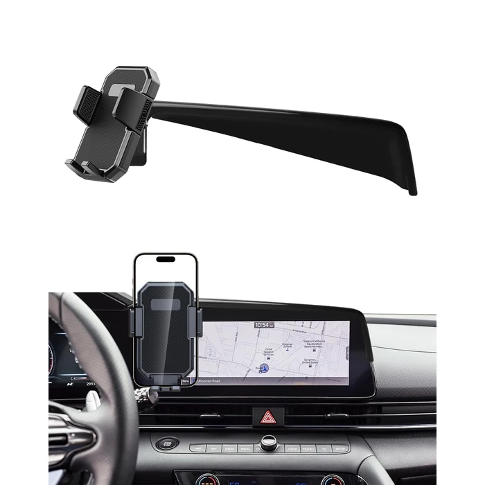 PZK Car Phone Holder for Hyundai Elantra 2021-2025 SE/SEL/Sport/Limited/N Line Accessories 8-Inch/10.25-Inch Screen Auto Lock Car Phone Mount 360 degrees Rotation Phone Cradles Not Affect Air Vent by PZK - Used - Like New condition