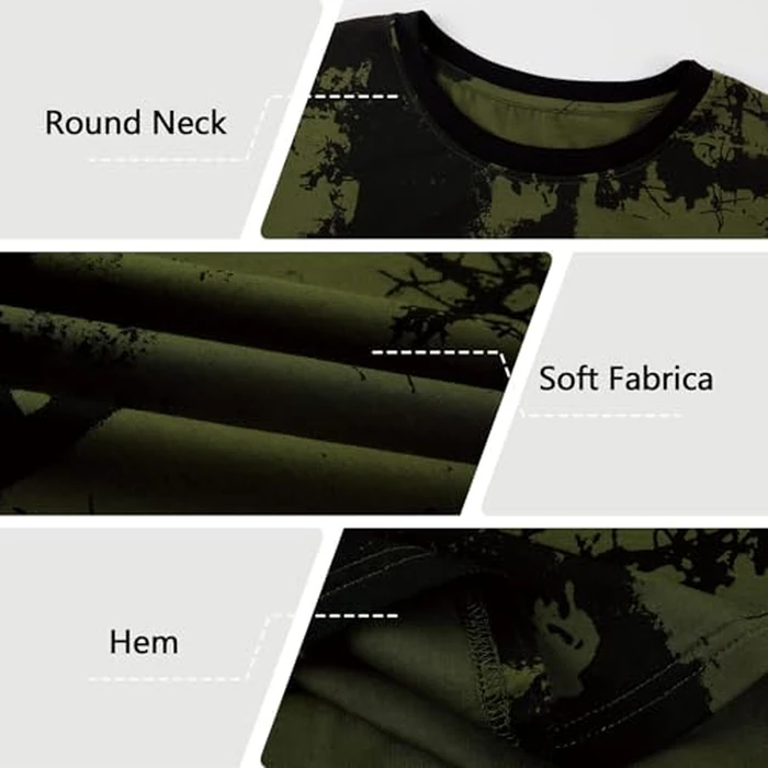 Fimylooa Mens Hip Hop Graphic T-Shirts Casual Stylish Hipster Fashion Print Tees T Shirts Short Sleeve Cotton Shirt Green L by Fimylooa - Used - Like New condition