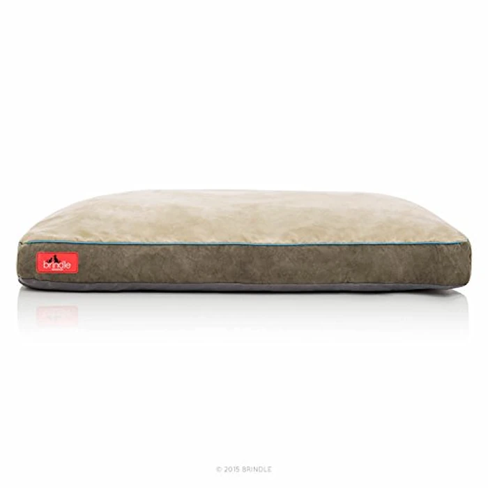 BRINDLE Soft Shredded Memory Foam Dog Bed with Removable Washable Cover, khaki, 17in x 11in by BRINDLE - Image 2