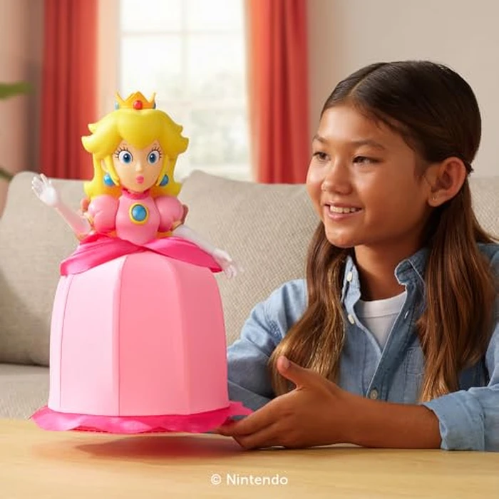Super Mario Yours Truly, Princess Peach Collectible Action Figure Doll Stands Approximately 12 Inches TalI, with 6 Points of Articulation, 25+ Video Game Quotes, Sounds, and Music! by Super Mario - Image 4