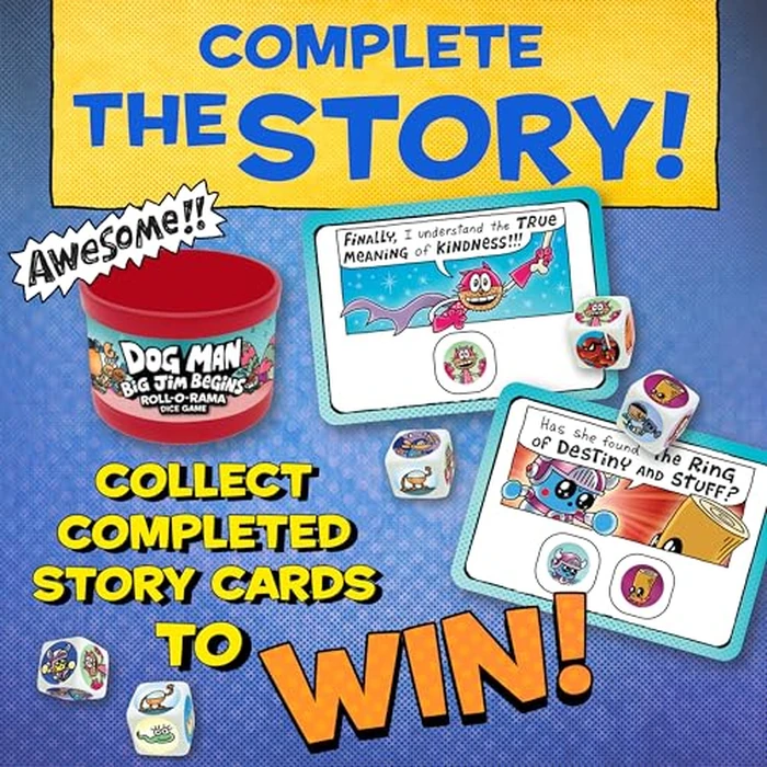 University Games, Dog Man Big Jim Begins Roll-o-Rama Dice Game for Kids Ages 6+, Family Dice Game Based on Dav Pilkey Dog Man Books by University Games - Image 3