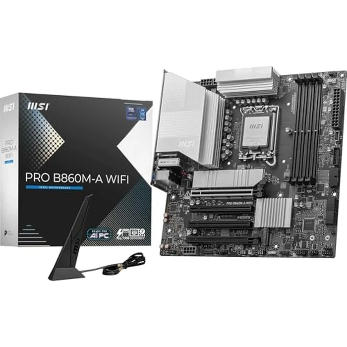 MSI PRO B860M-A WiFi Motherboard, mATX - Supports Intel Core Ultra Processors (Series 2), LGA 1851-12 DRPS, DDR5 Memory Boost (8600+ MT/s OC), PCIe 5.0 x16 & 4.0 x16, M.2 Gen5, Wi-Fi 7, 5G LAN by msi - Used - Very Good condition - US$125.76