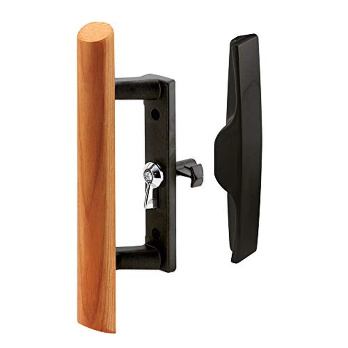 Prime-Line Products C 1095 Sliding Door Handle Set with Wood Handle, Black Diecast by Prime-Line - Used - Like New condition - CA$14.82