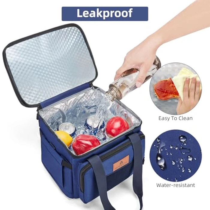 Tactical Lunch Box, Expandable Insulated Large Lunch Bag, Heavy Duty Waterproof Leakproof Cooler Bag for Adults/Men/Work Outdoor Picnic Day Trips, 20 Can/15 L, Blue, HSHRISH by HSHRISH - Image 7