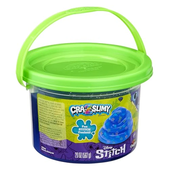 Stitch CRA-Z-Slimy 20oz Pre-Made Slime Bucket, Vibrant Blue CRA-Z-Slimy Slime with Confetti Mix-Ins, Slime Toy for Ages 6 and Up by Cra-Z-Art - Image 3