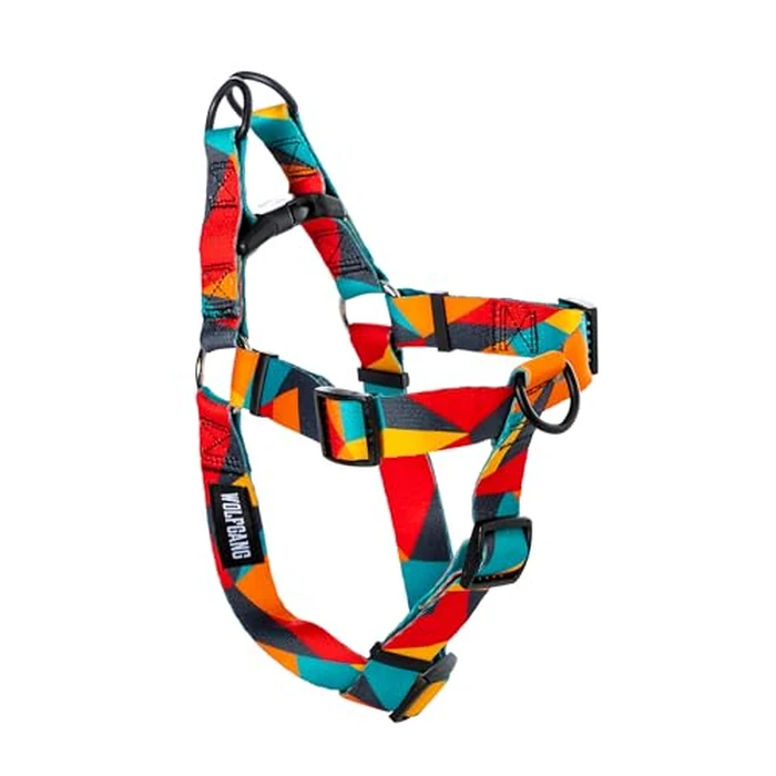 Wolfgang Heavy Duty Adjustable Dog Harness, Pull-Tested to Over 800 lbs for Walking & Training, ShatterShapes Print, Medium by Wolfgang Man & Beast - Image 1