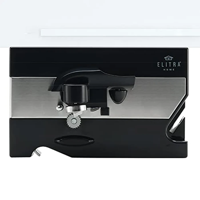 ELITRA HOME 3 in 1 Under the Cabinet Electric Can Opener, Blade Sharpener, Bottle Opener, Under The Counter Mount, For Large And Small Cans (Black) by ELITRA HOME - Used - Like New condition - US$24.95