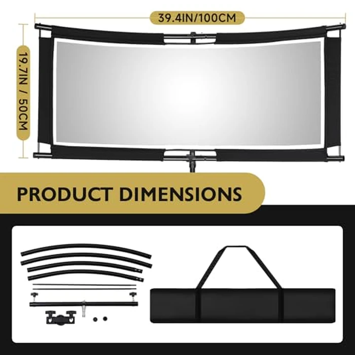 Clamshell Light Reflector/Diffuser with Carrying Case,40"X20" (4 Color in 1) Arclight Curved Eyelighter Lighting Diffuser for Photography Portrait Studio Video Shooting,Black/White/Gold/Silver by FOTOLS - Image 2