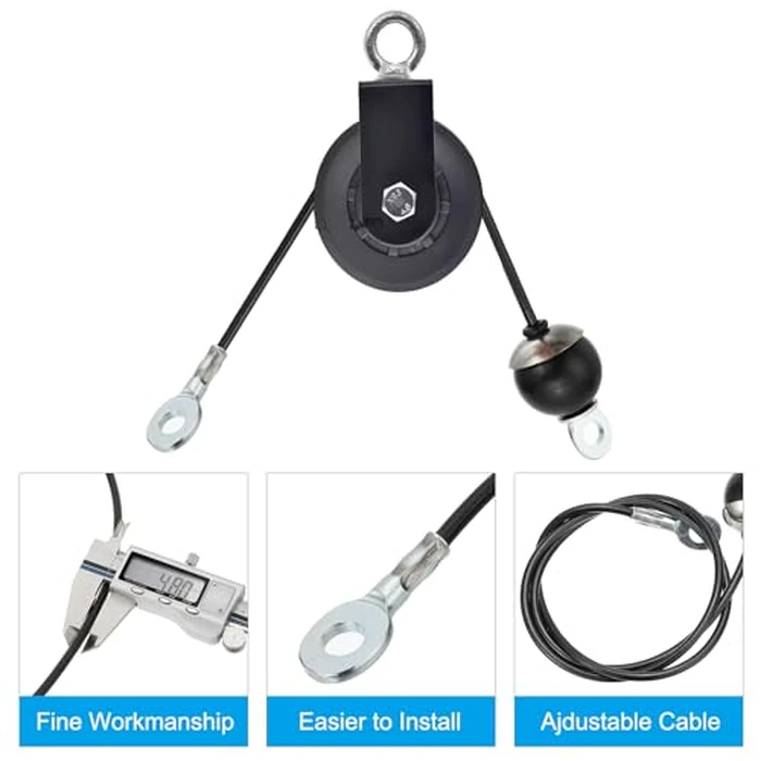 PATIKIL Pulley Cable, Adjustable Fitness Cable Pulley System Replacement Thick 4mm Heavy Gym Cable Pulley Attachment for Home Cable, Black (B-3m) by PATIKIL - Image 3