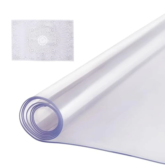 VEVOR Plastic Table Cover, 40 x 80 Inch 2.0 mm Thick Clear Table Protector, Rectangle PVC Desk Mat, Waterproof & Easy Cleaning Desk Pad Tablecloth, for Office Dresser Dining Room Table Night Stand by VEVOR - Used - Good condition