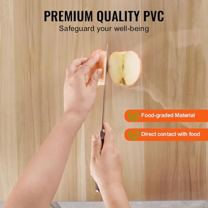 VEVOR Plastic Table Cover, 40 x 80 Inch 2.0 mm Thick Clear Table Protector, Rectangle PVC Desk Mat, Waterproof & Easy Cleaning Desk Pad Tablecloth, for Office Dresser Dining Room Table Night Stand by VEVOR - Image 3