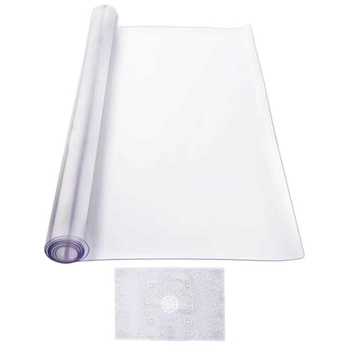 VEVOR Plastic Table Cover, 40 x 80 Inch 2.0 mm Thick Clear Table Protector, Rectangle PVC Desk Mat, Waterproof & Easy Cleaning Desk Pad Tablecloth, for Office Dresser Dining Room Table Night Stand by VEVOR - Image 9