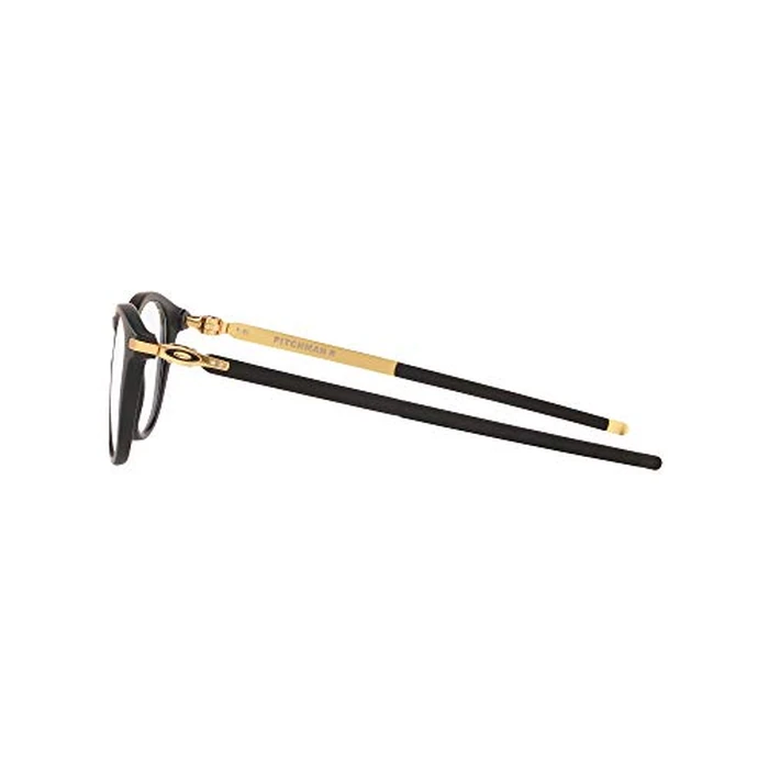 Oakley Men's OX8105 Pitchman R Round Prescription Eyeglass Frames, Satin Black on Satin Gold/Demo Lens, 50 mm by Oakley - Image 4