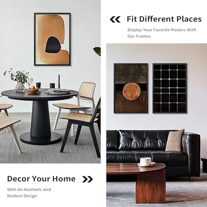 DOAI ART 24x36 Poster Frame Black 2 Pack, Poster Frames 24 x 36 inches or 24x36 Picture Frames with HD Plexiglass for Horizontal or Vertical Wall Mounting, Durable Scratch-proof Safe and Artistic by DOAI ART - Image 1