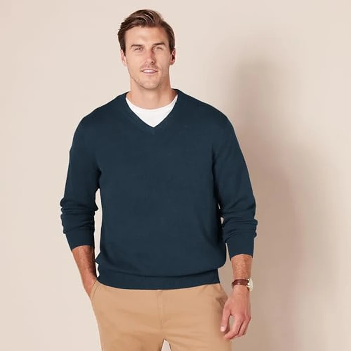 Amazon Essentials Men's V-Neck Pullover Sweater (Available in Big & Tall), Navy, X-Large by Amazon Essentials - Image 4