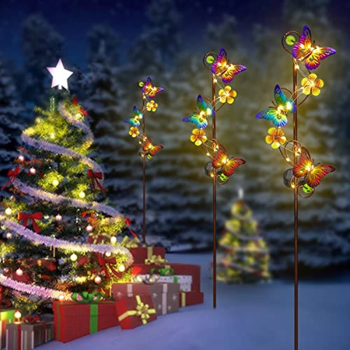 Solar Garden Lights Butterfly Garden Decor Outdoor Waterproof Metal Butterfly Decorative Solar Stake Lights for Yard,Lawn,Patio,Walkway,2 Pack Butterfly Gifts for for Women Mom Grandma Gardening by Newinhome - Image 8