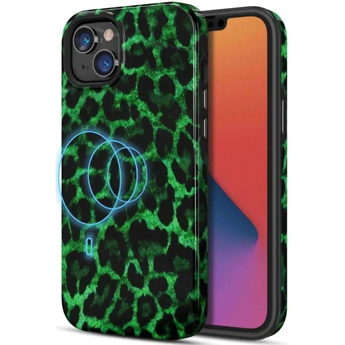 MyBatPro Fuse Series with Magsafe Phone Case for iPhone 14 - Green Leopard by MyBatPro - Refurbished - Good condition