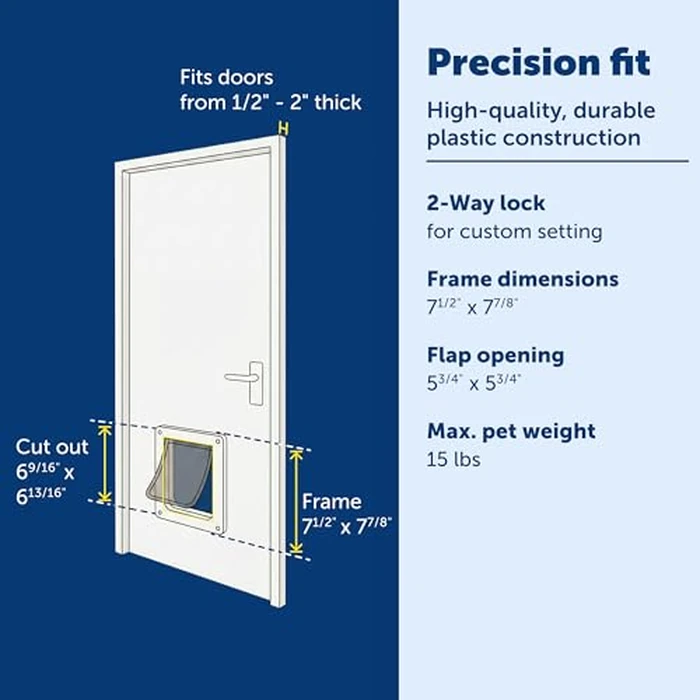 PetSafe Interior Cat Door: 2-Way Locking, Indoor Pet Door Flap - Tinted Privacy Door for Cat Litter Box or Pet Feeder, Built-in Door Lock, Durable Door Frame, DIY Easy Install, Hardware Kit Included by PetSafe - Image 4
