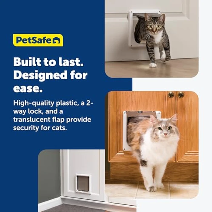 PetSafe Interior Cat Door: 2-Way Locking, Indoor Pet Door Flap - Tinted Privacy Door for Cat Litter Box or Pet Feeder, Built-in Door Lock, Durable Door Frame, DIY Easy Install, Hardware Kit Included by PetSafe - Image 6