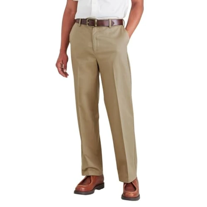 Dockers(R) Men's Signature Khaki Relaxed Fit Iron Free with Stain Defender(R), New British Khaki, 42W x 32L by DOCKERS - Used - Like New condition