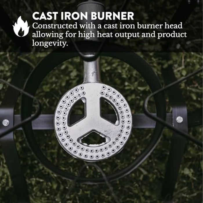 GasOne B-5200K Outdoor Cooker with High Pressure Steel Braided Hose Propane Burner Camp Stove by GASONE - Image 5