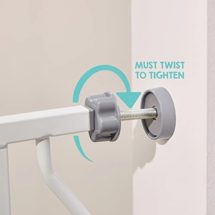 Regalo Safety 29-49" Easy Step Extra Wide Baby Gate for Doorways & Bottom of Stairs, Pressure Mounted Safety Gate with Door for Babies, Toddlers & Pets, White by Regalo - Image 3