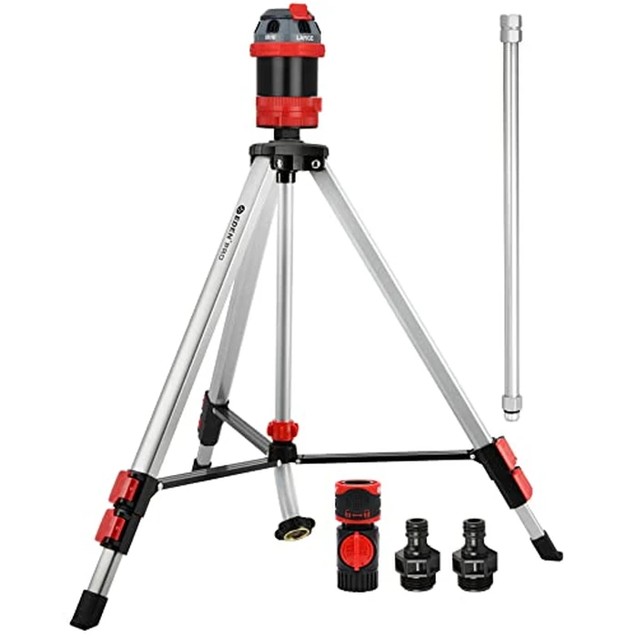 Eden 94156 PRO Metal Telescoping Tripod Adjustable 6-Pattern Mobile Rotary Gear Drive Garden Sprinkler for Yard W/Premium Quick Connect Starter Set by Eden - Used - Like New condition - CA$65.09