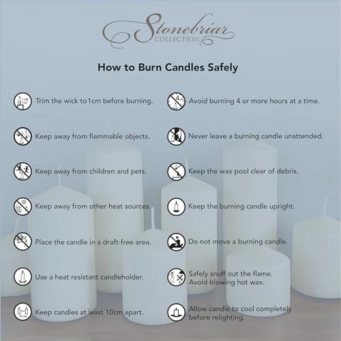 Stonebriar Unscented White Tall Pillar Candles, 35 Hour Burning Candle Pillars, Perfect for Decor, Weddings, Emergencies 3" X 4", 6 Count by Stonebriar - Image 8
