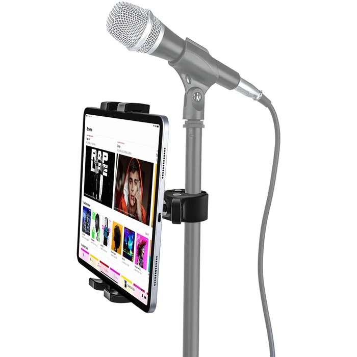 woleyi Tablet Mic Stand Holder, Microphone Music Tablet Mount with Ultra Stable C-Clamp, Compatible with iPad Pro/Air/Mini, Galaxy Tabs/Z Fold, Fire HD, iPhone, More 4.7-13" Cell Phones and Tablets by woleyi - Used - Very Good condition