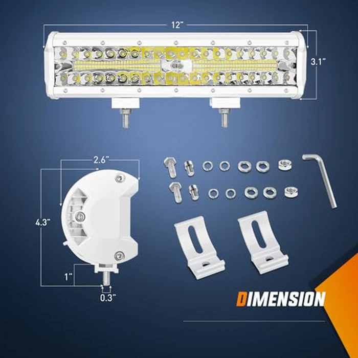 Nilight Marine LED Light Bar Navigation Lights 12 Inch White Spot Flood Combo Ponton Boat Deck Dock Lighting for Night Fishing T-top Stern Yacht Port Sailboat Trucks Tractors by Nilight - Image 2