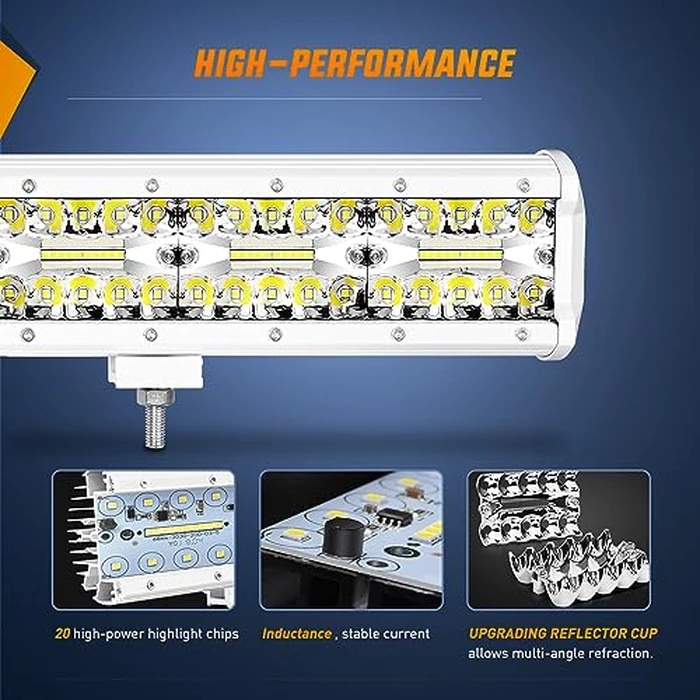 Nilight Marine LED Light Bar Navigation Lights 12 Inch White Spot Flood Combo Ponton Boat Deck Dock Lighting for Night Fishing T-top Stern Yacht Port Sailboat Trucks Tractors by Nilight - Image 3